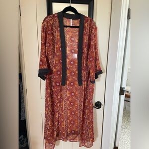 Xhilaration Orange and Black Floral colors cover up